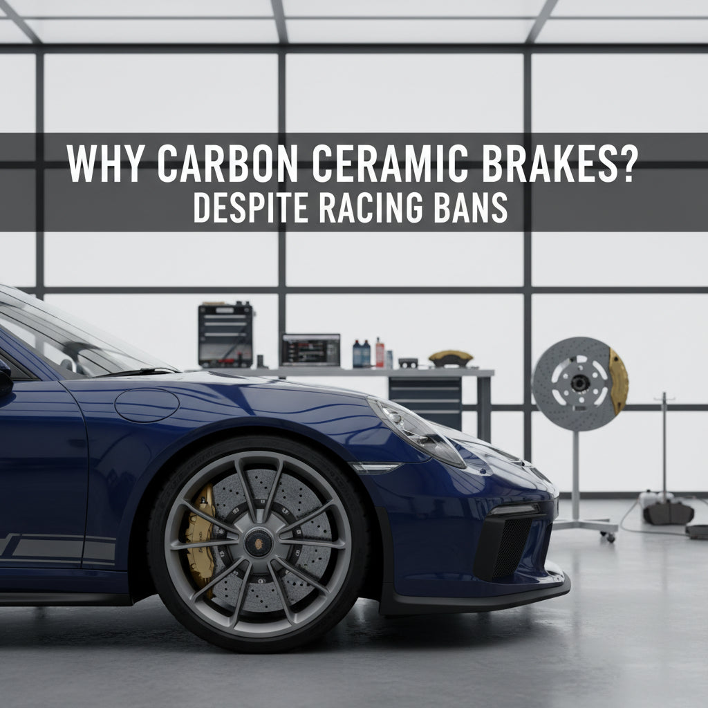A Porsche 911 GT3 wheel assembly showing the yellow Porsche Ceramic Composite Brake (PCCB) calipers and rotors