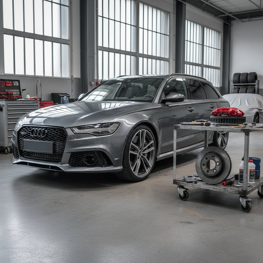 Comparison of Audi RS6 and RS3 brake systems highlighting carbon ceramic rotor differences