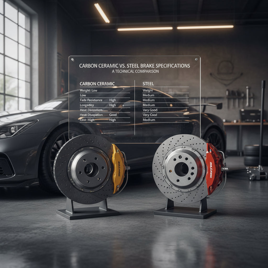 Carbon Ceramic vs. Steel Brake Specifications: A Technical Comparison