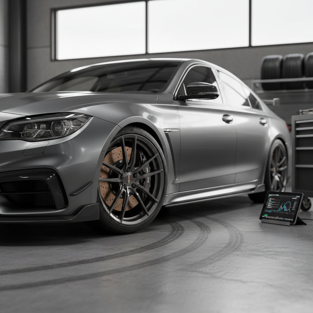 Mercedes-Benz C300 AMG package carbon ceramic brake rotor cold operation detail view