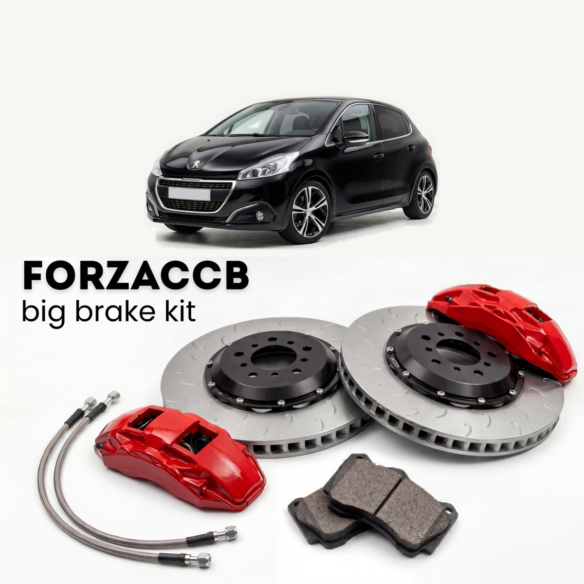 FORZACCB Iron Big Brake Kit for Peugeot 208 GTi (2013-2018) - vehicle and brake kit