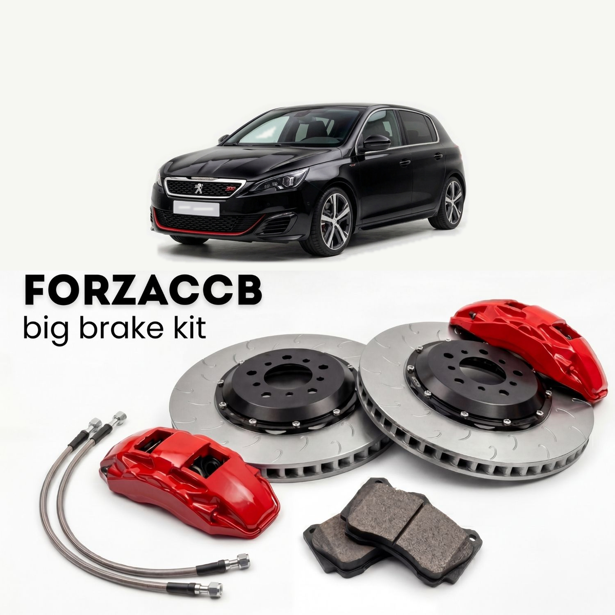 FORZACCB Iron Big Brake Kit for Peugeot 308 GTi (2011-2019) - vehicle and brake kit