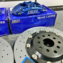 High-performance JDM brake upgrade featuring ForzaCCB carbon ceramic rotors paired with blue Endless brake calipers.