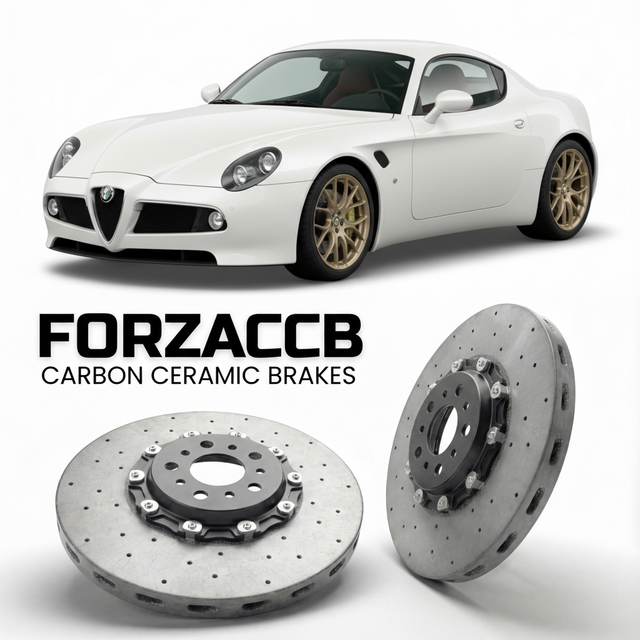 Carbon Ceramic Brake Rotors for Alfa Romeo 8C Competizione (2007-2010) | CCB OEM Replacement / Conversion Upgrade Kit