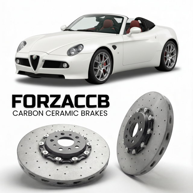 Carbon Ceramic Brake Rotors for Alfa Romeo 8C Competizione Alfa Romeo 8C Spider (2008-2010) | CCB OEM Replacement / Conversion Upgrade Kit