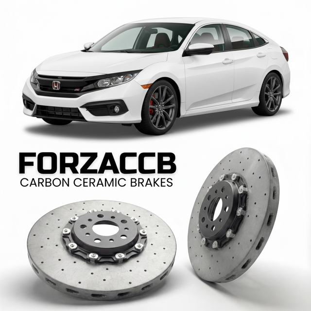 Carbon Ceramic Brake Rotors for Honda Civic Si FC1, FC3 (2017-2020) | CCB OEM Replacement / Conversion Upgrade Kit