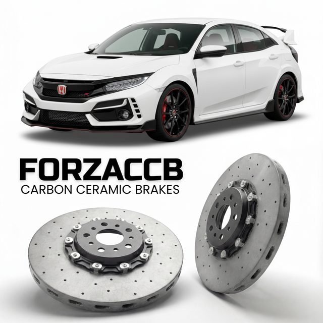 Carbon Ceramic Brake Rotors for Honda Civic Type R FK8 (2017-2021) | CCB OEM Replacement / Conversion Upgrade Kit