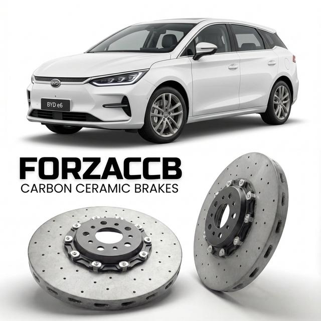 Carbon Ceramic Brake Rotors for BYD e6 (2017+) | CCB OEM Replacement / Conversion Upgrade Kit