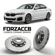ForzaCCB direct OEM replacement carbon ceramic brake rotors for 2020-2024) ChangAn Eado Plus II (facelift 2020 models, shown with a white ChangAn Eado car.