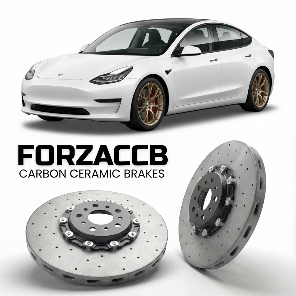 Carbon Ceramic Brake Rotors for Tesla Model 3 Highland (2024+) | CCB OEM Replacement / Conversion Upgrade Kit