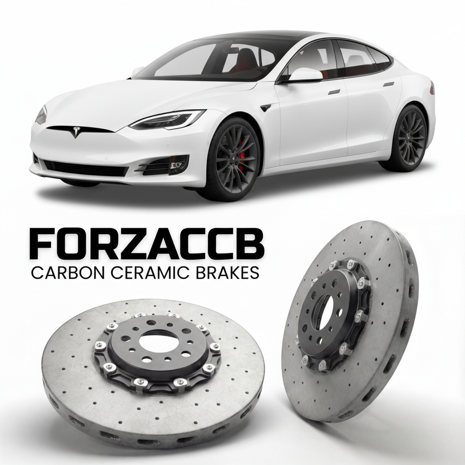 Carbon Ceramic Brake Rotors for Tesla Model S Plaid (2021+) | CCB OEM Replacement / Conversion Upgrade Kit