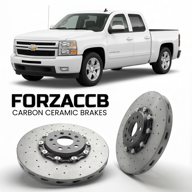 Carbon Ceramic Brake Rotors for Chevrolet Silverado 1500 II Crew Cab Standard Box (2007-2014) | CCB OEM Replacement / Conversion Upgrade Kit