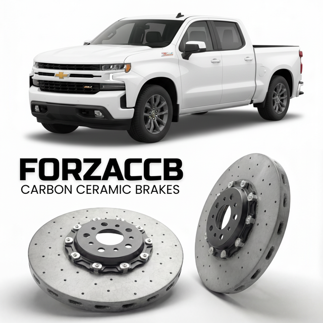 Carbon Ceramic Brake Rotors for Chevrolet Silverado 1500 IV Crew Cab Short Box (2018-2021) | CCB OEM Replacement / Conversion Upgrade Kit