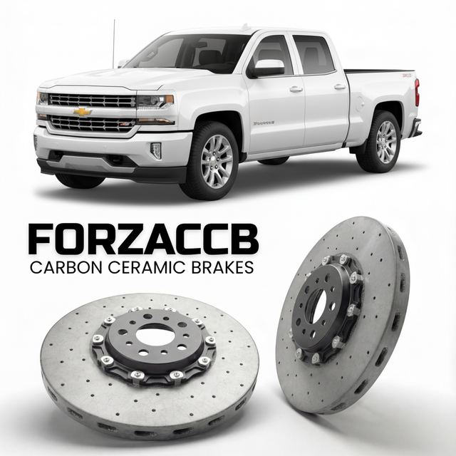 Carbon Ceramic Brake Rotors for Chevrolet Silverado 1500 IV Crew Cab Standard Box (2018-2021) | CCB OEM Replacement / Conversion Upgrade Kit