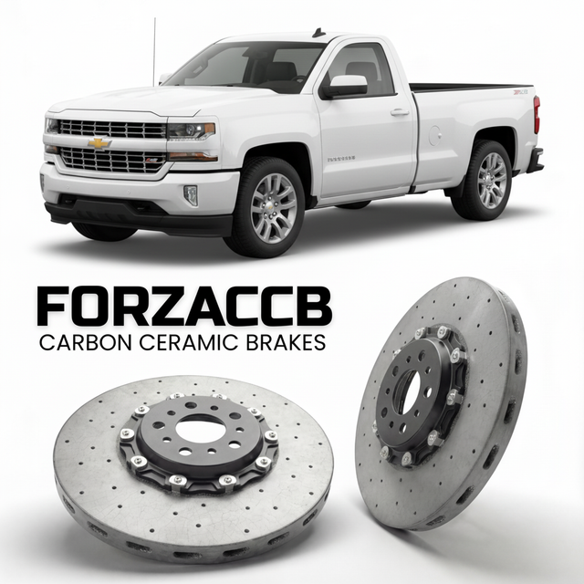 Carbon Ceramic Brake Rotors for Chevrolet Silverado 1500 IV Regular Cab Long Box (2018-2021) | CCB OEM Replacement / Conversion Upgrade Kit