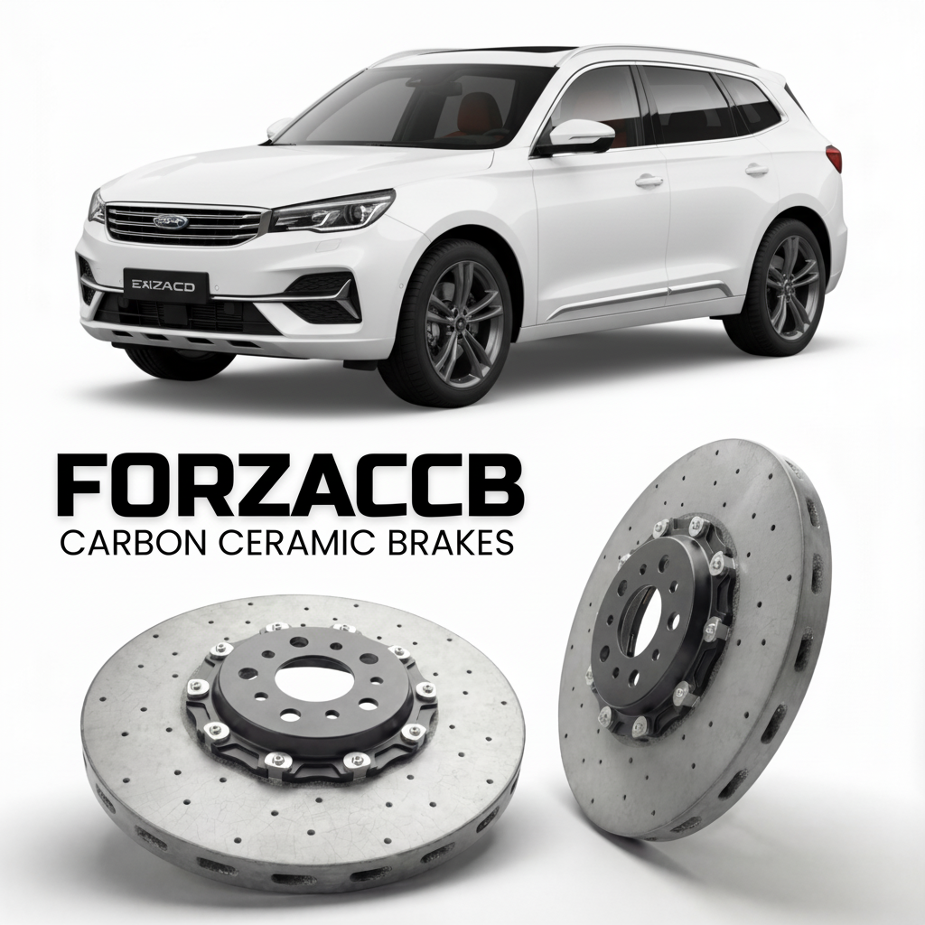 ForzaCCB direct OEM replacement carbon ceramic brake rotors for 2021+) Exeed TX/TXL Exeed TXL (facelift 2021 models, shown with a white Exeed TX/TXL car.